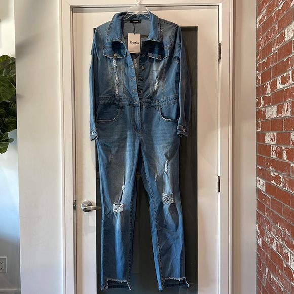 NWT Kosmios Denim Jumpsuit - Picture 2 of 6